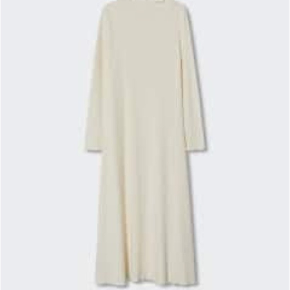 Elegant Cream Long Sleeve Maxi Dress